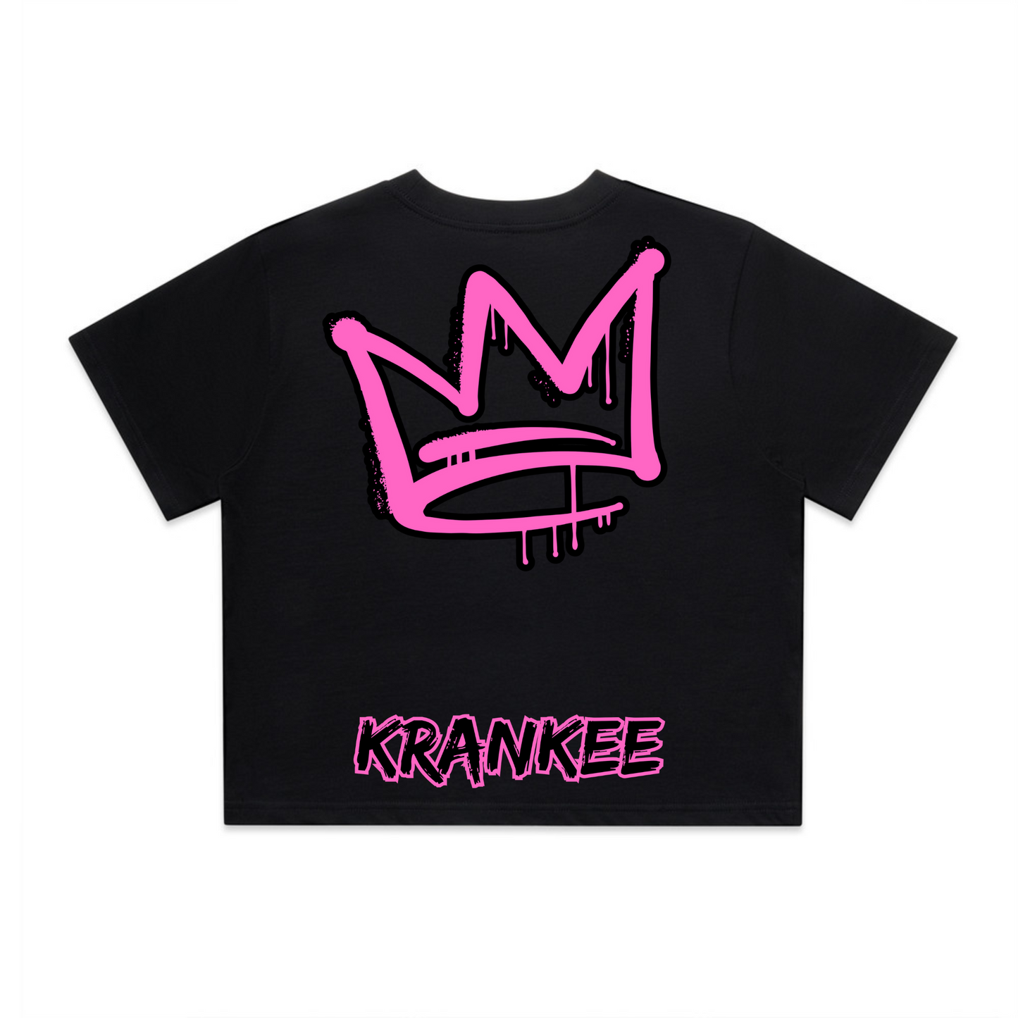 Pink Back Crown - Womens Crop Tee