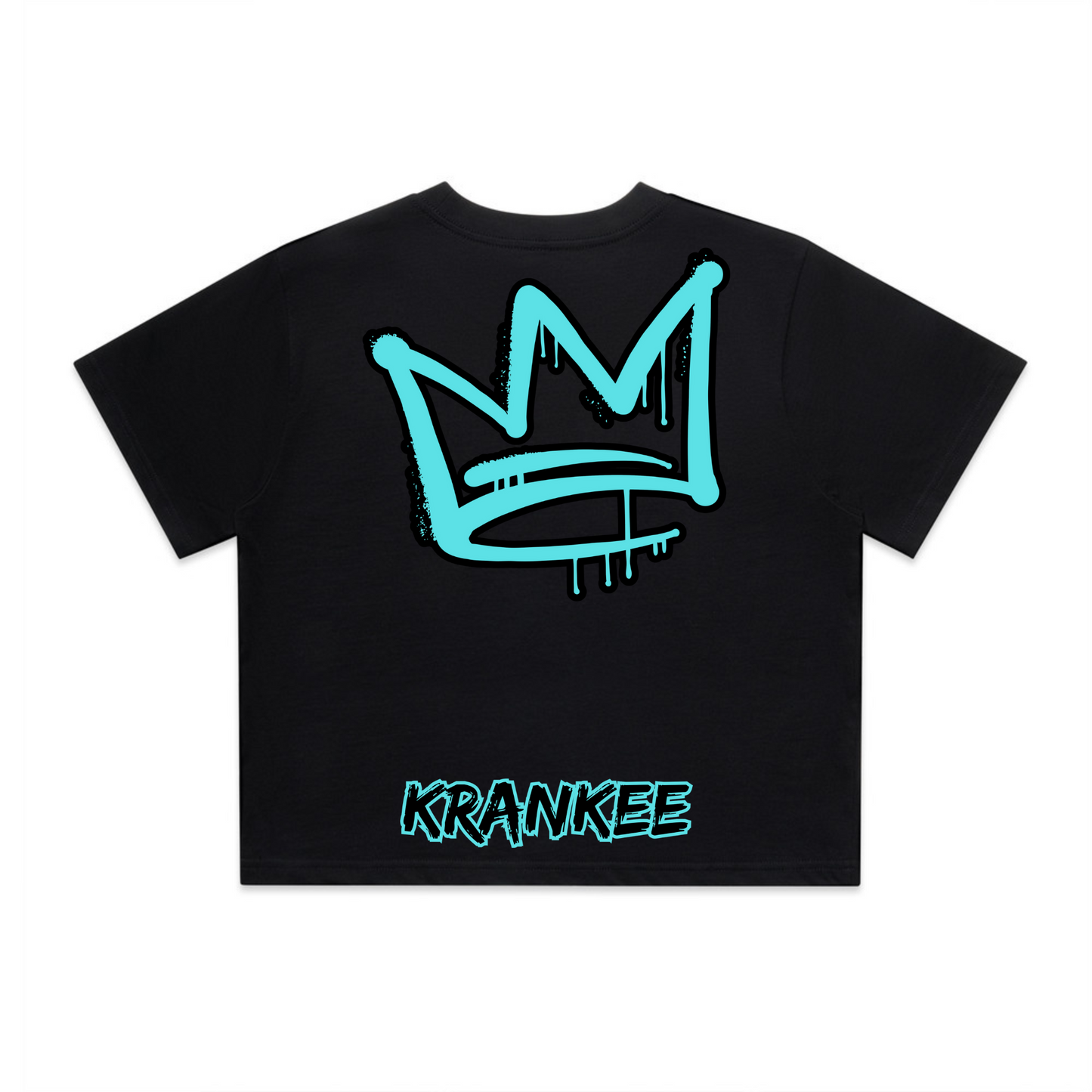 Aqua Back Crown - Womens Crop Tee