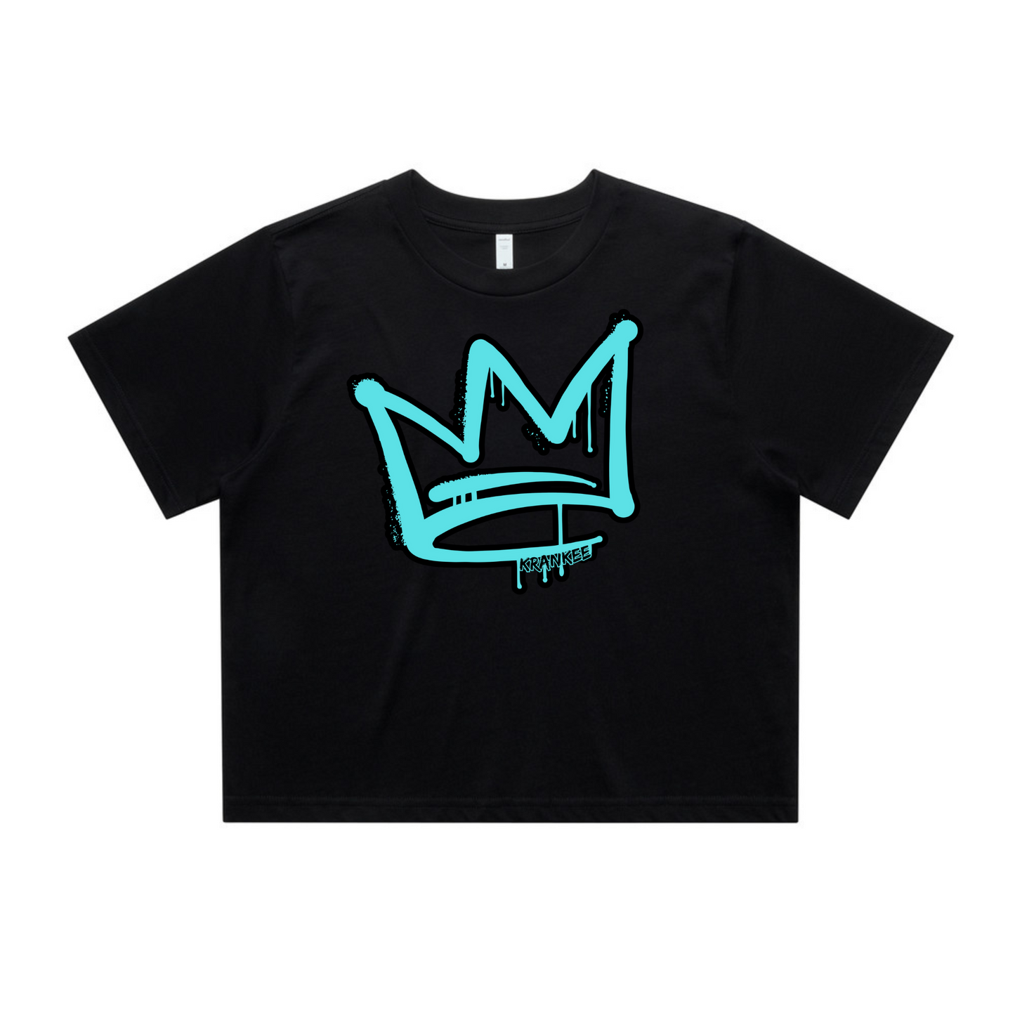 Aqua Front Crown - Womens Crop Tee