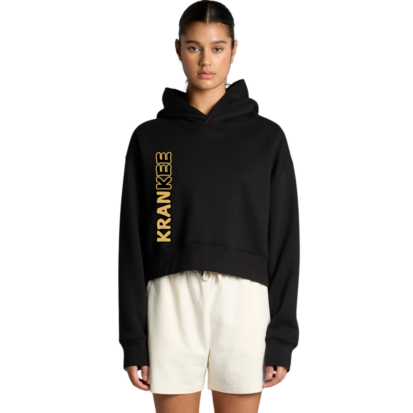 Gold Krankee Split - Womens Crop Hoodie
