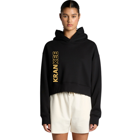 Gold Krankee Split - Womens Crop Hoodie