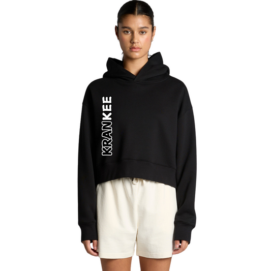 B/W Krankee Split - Womens Crop Hoodie