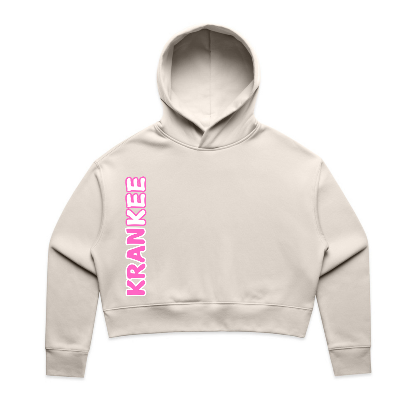 Pink Krankee Split - Womens Crop Hoodie