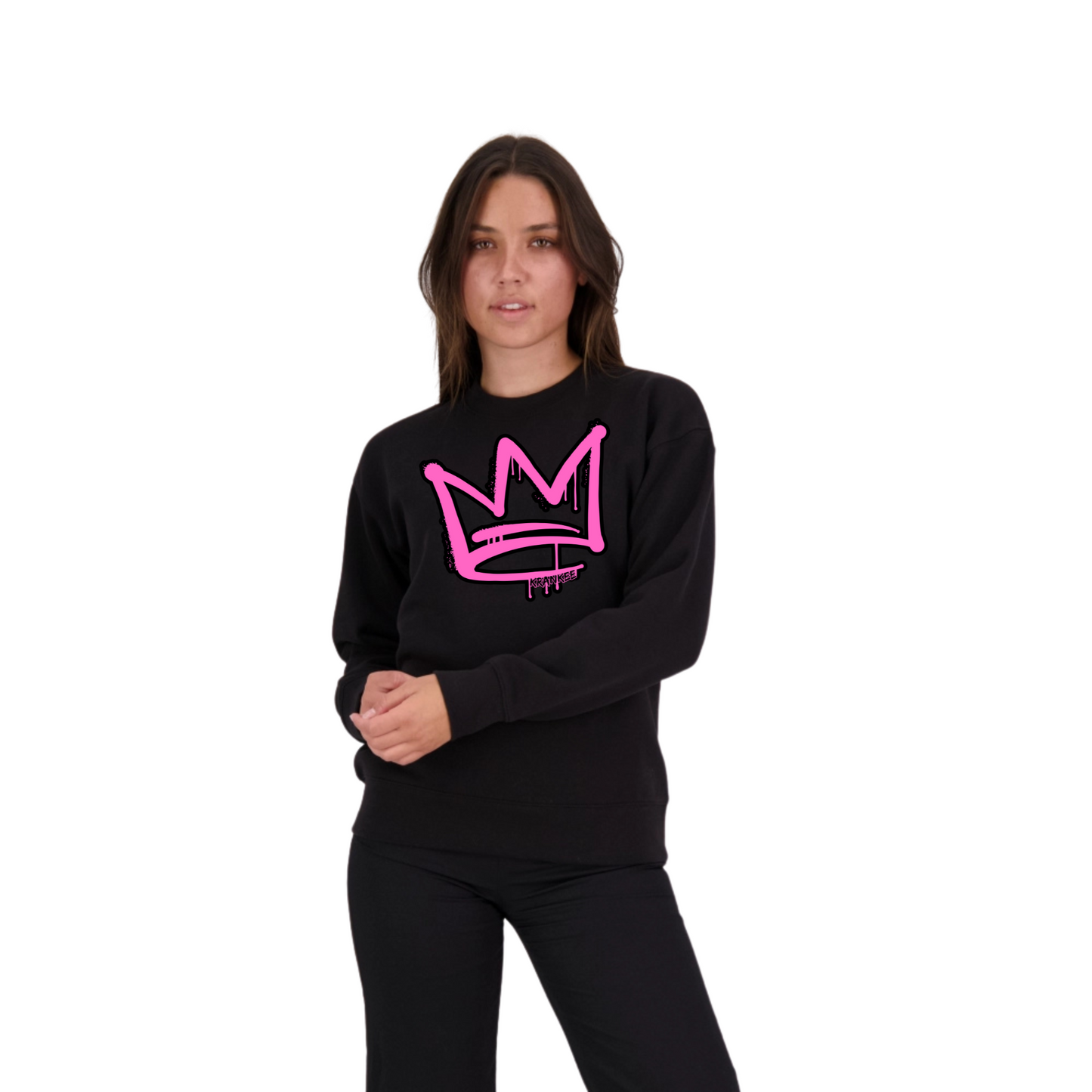 Pink Front Crown - Womens Crew Neck