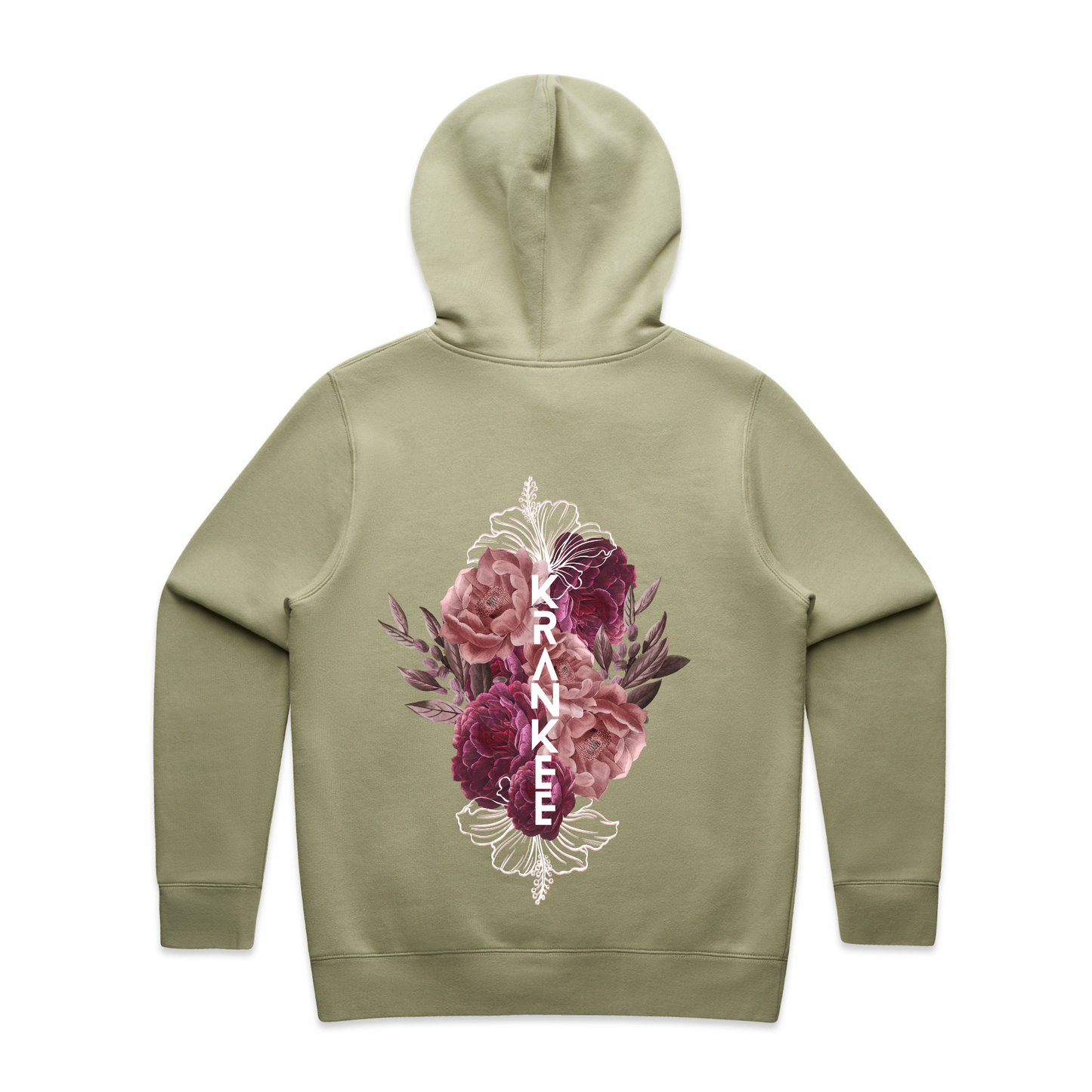 Womens Floral Back Hoodie