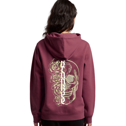 Womens Metallic Skull Hoodie