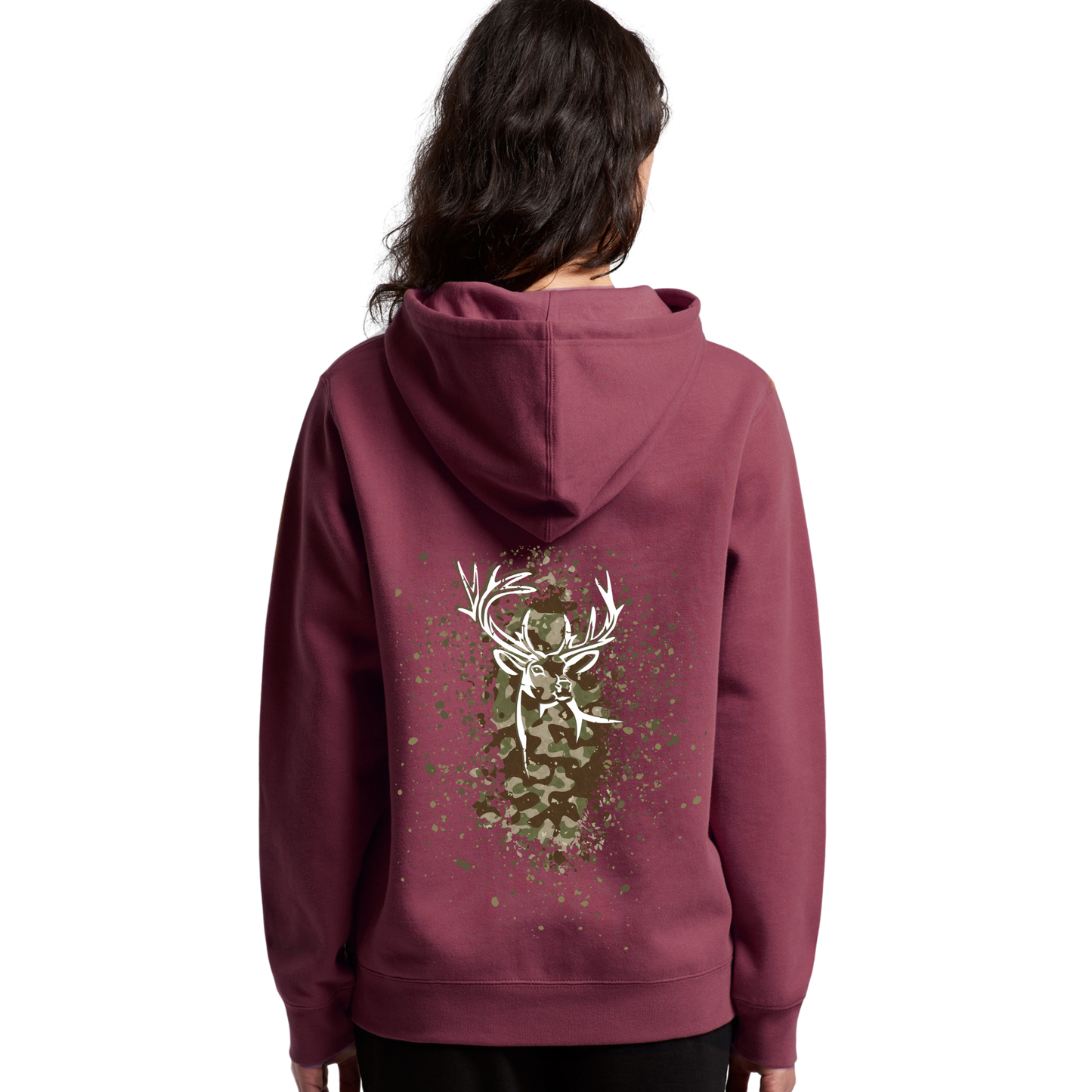 Womens Camo Back Hoodie