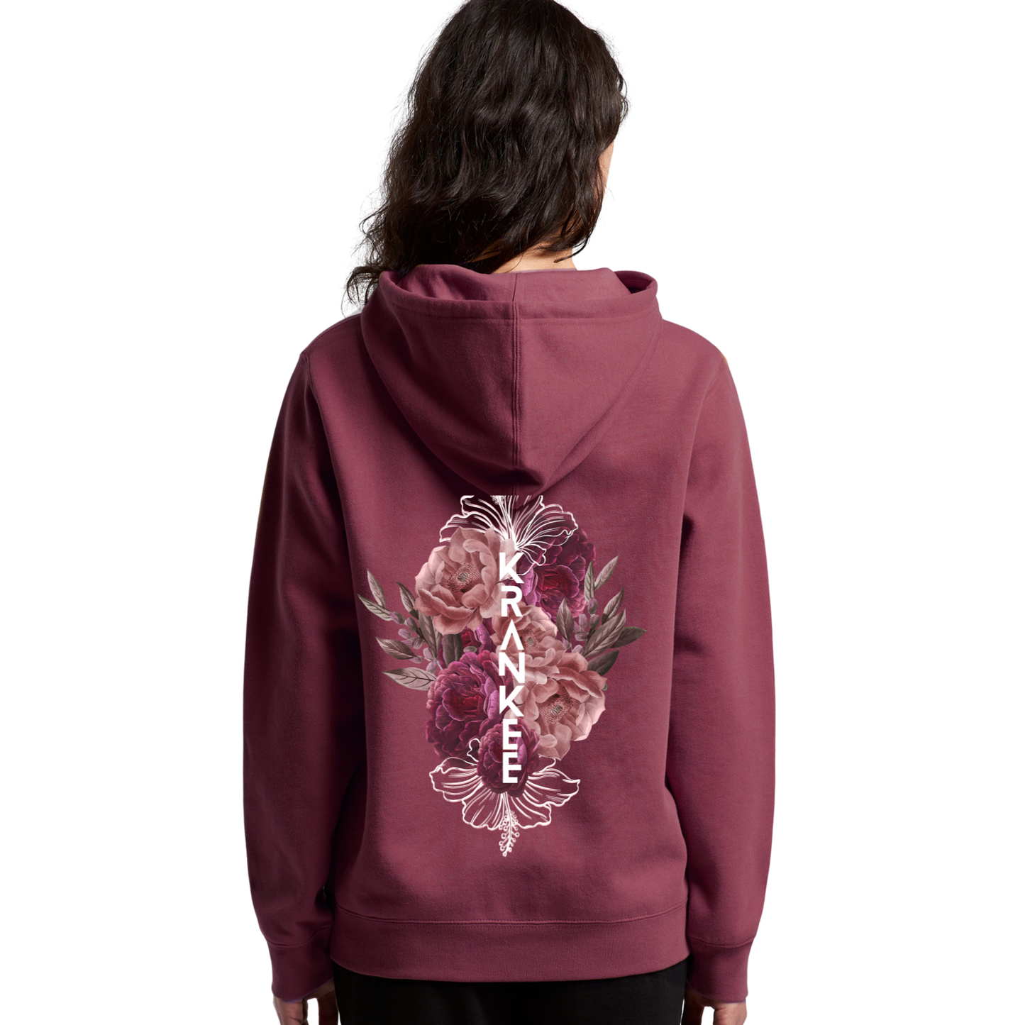 Womens Floral Back Hoodie