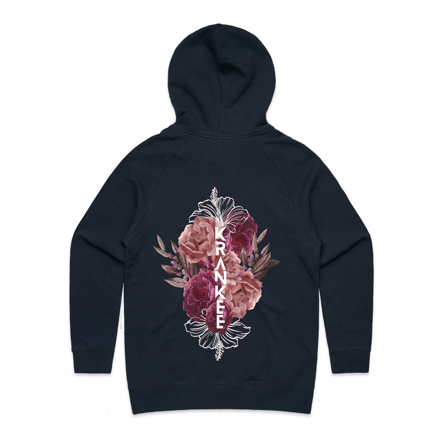 Womens Floral Back Hoodie