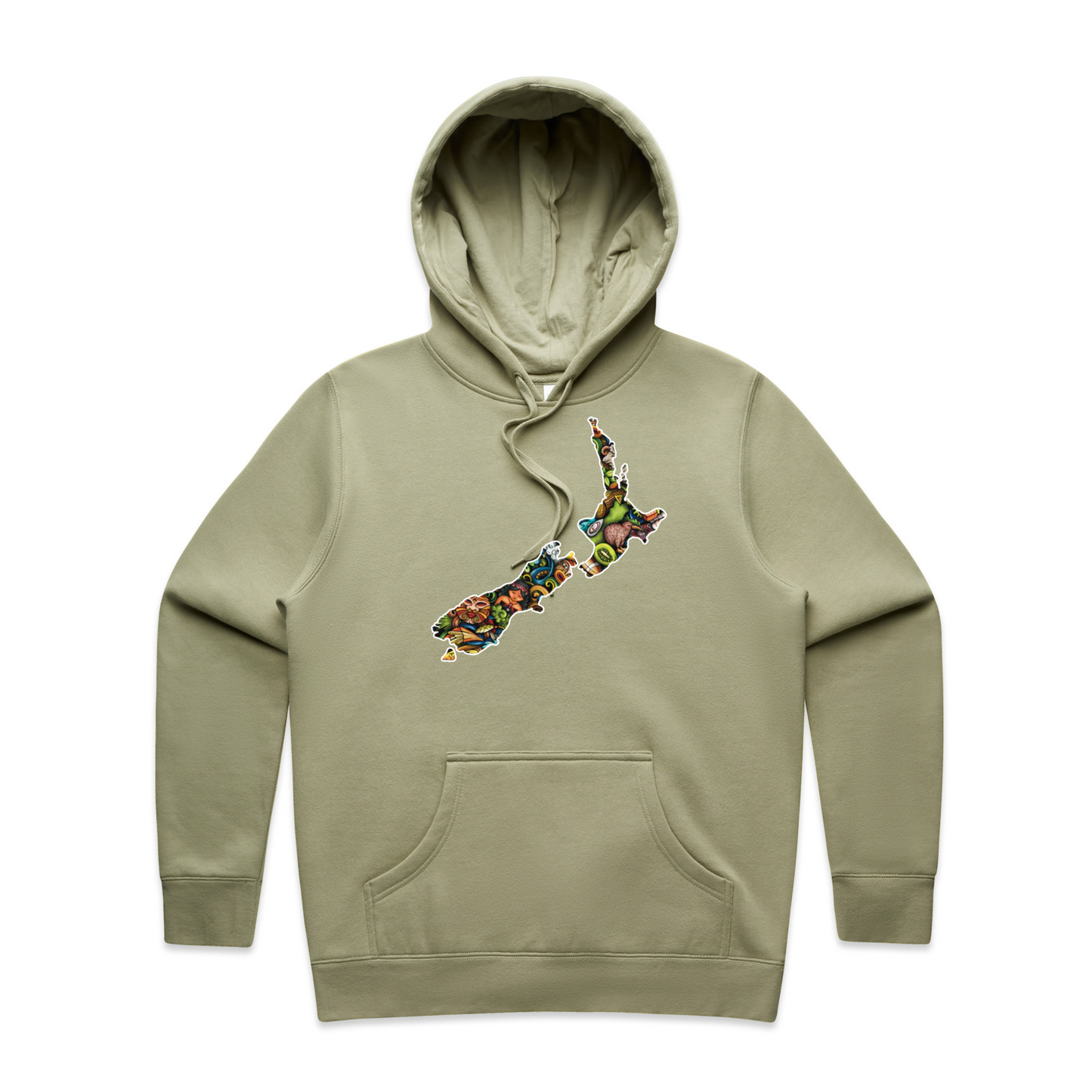 Womens NZ Map Collage Hoodie