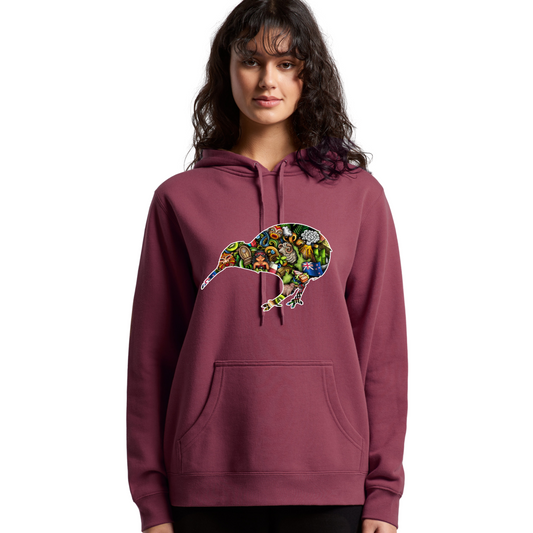 Womens Kiwi Collage Hoodie