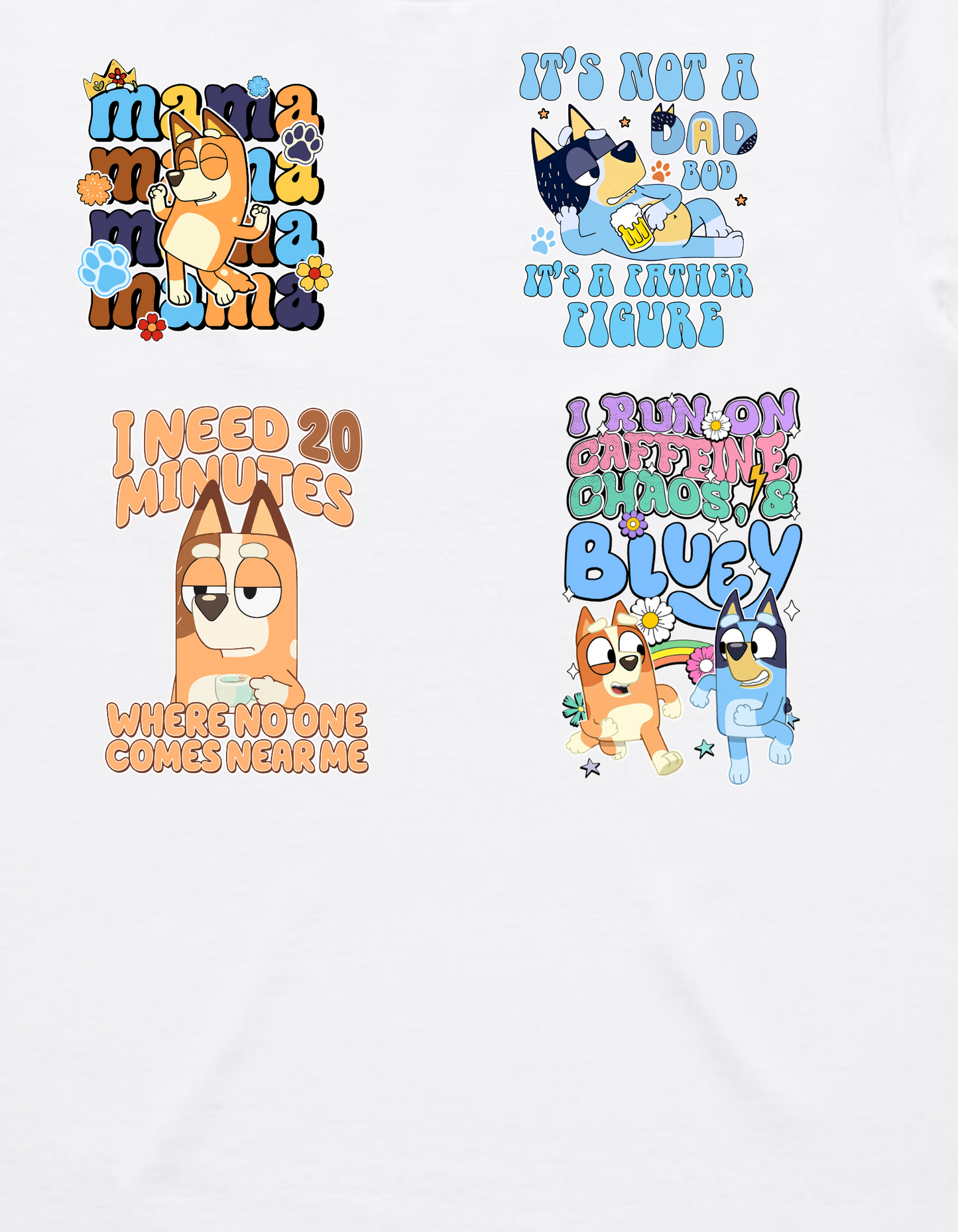 Bluey - WHITE Womens Longer Tee