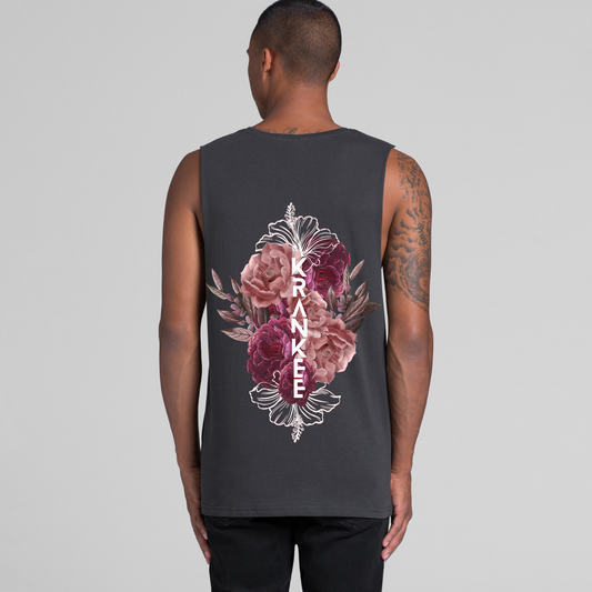 Mens Floral Back Low Armpit Tank