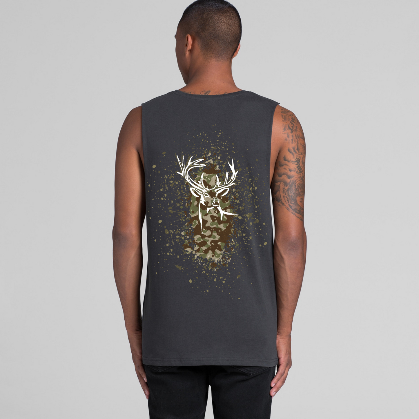 Mens Camo Back Low Armpit Tank
