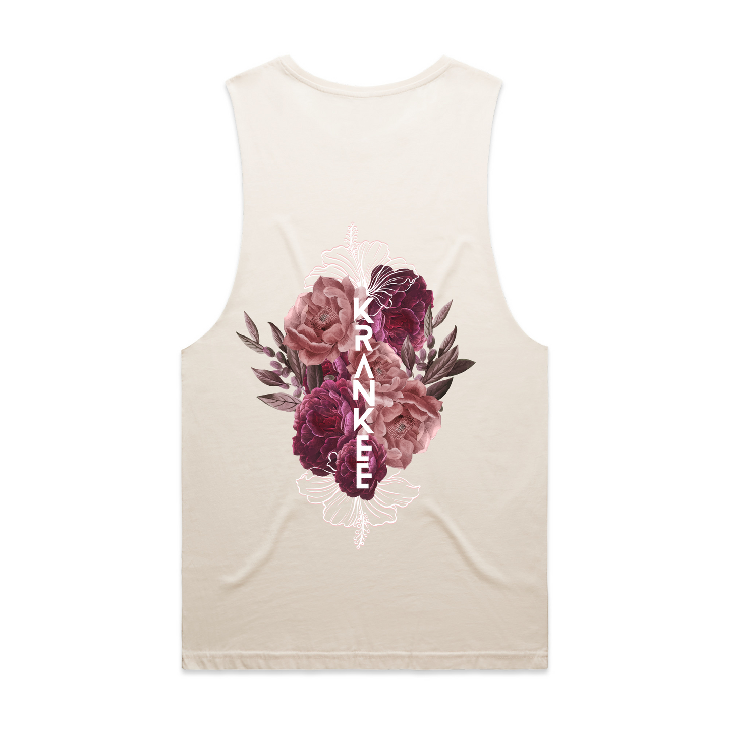 Mens Floral Back Low Armpit Tank