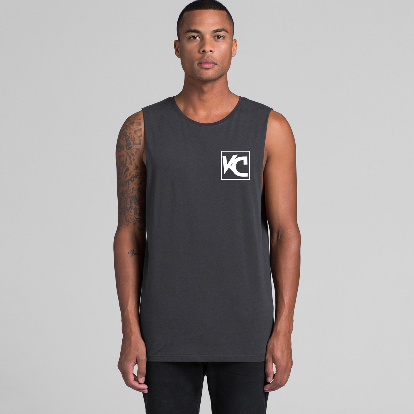 Mens Floral Back Low Armpit Tank