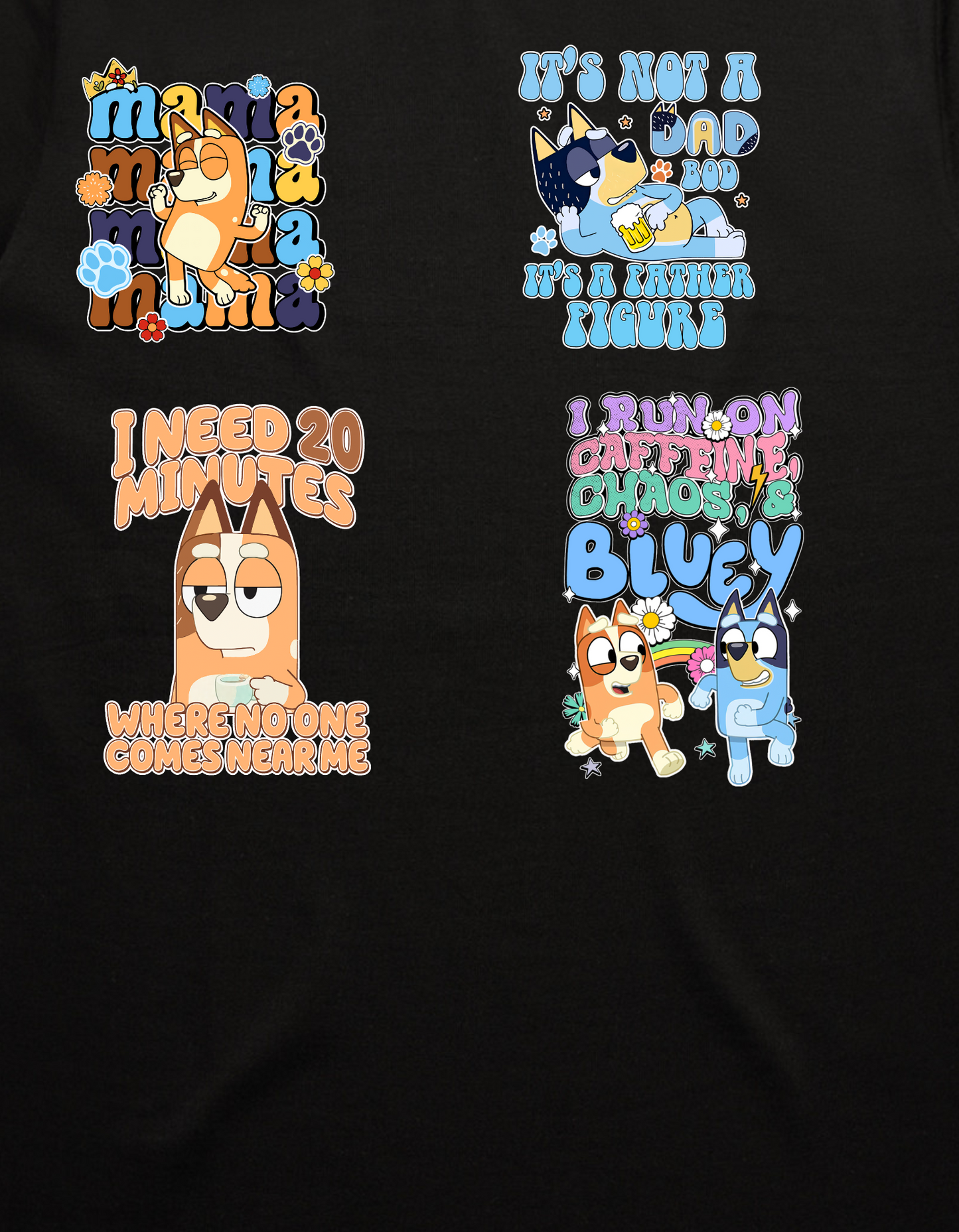 Bluey - BLACK Womens Longer Tee