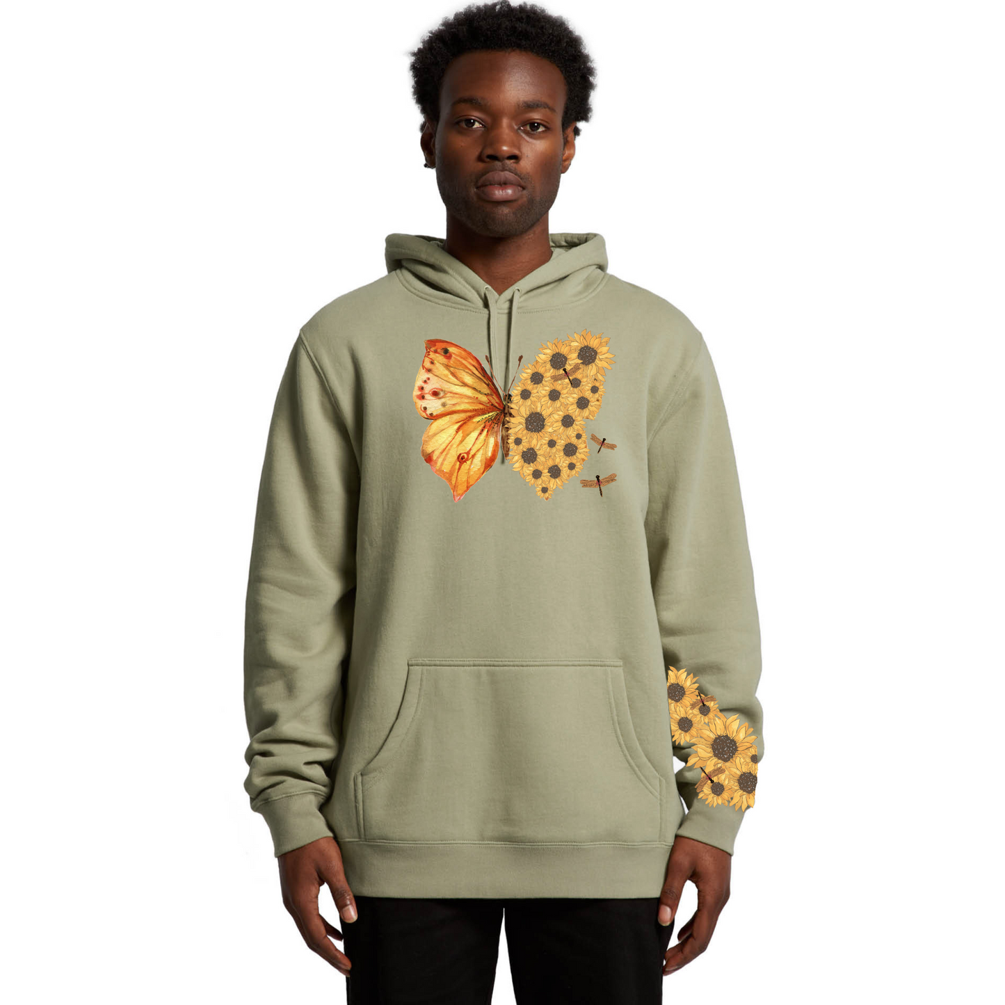 Mens Flutterby Sunflower Hoodie