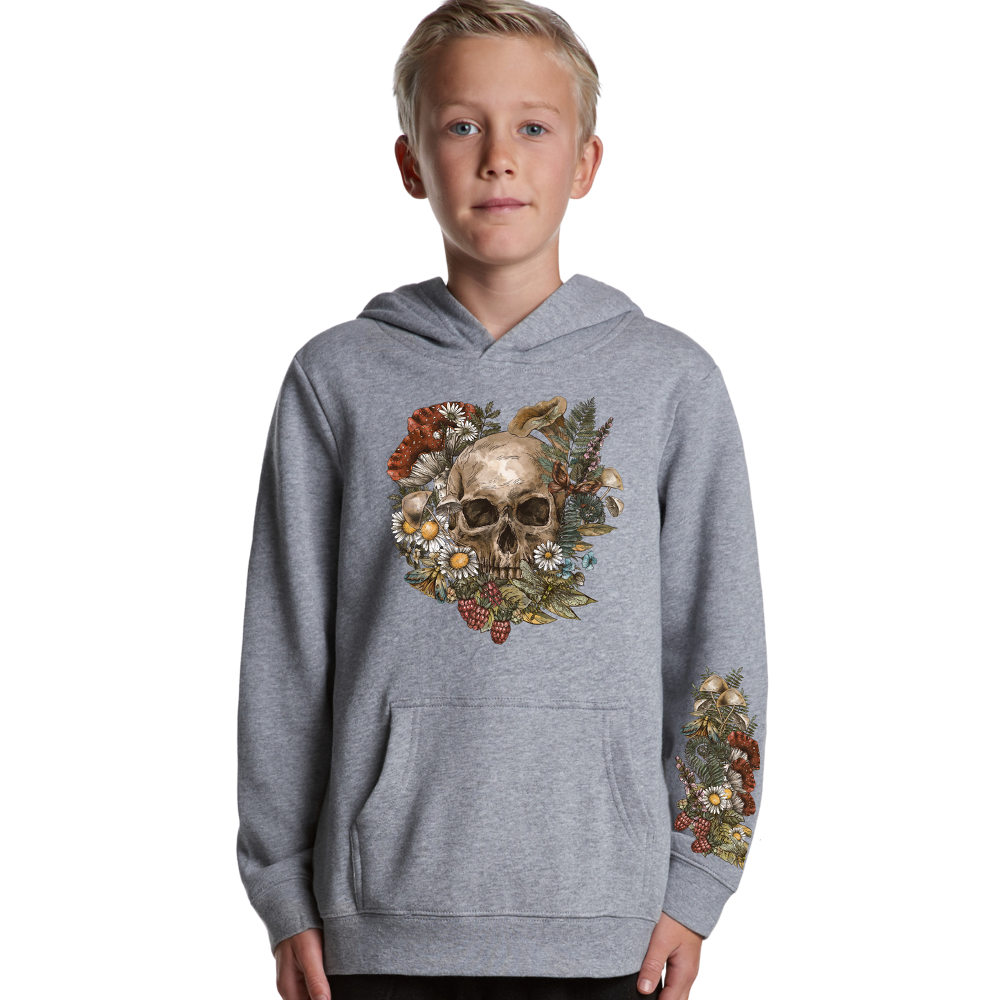 Kids Wild Flora Skull Hoodie