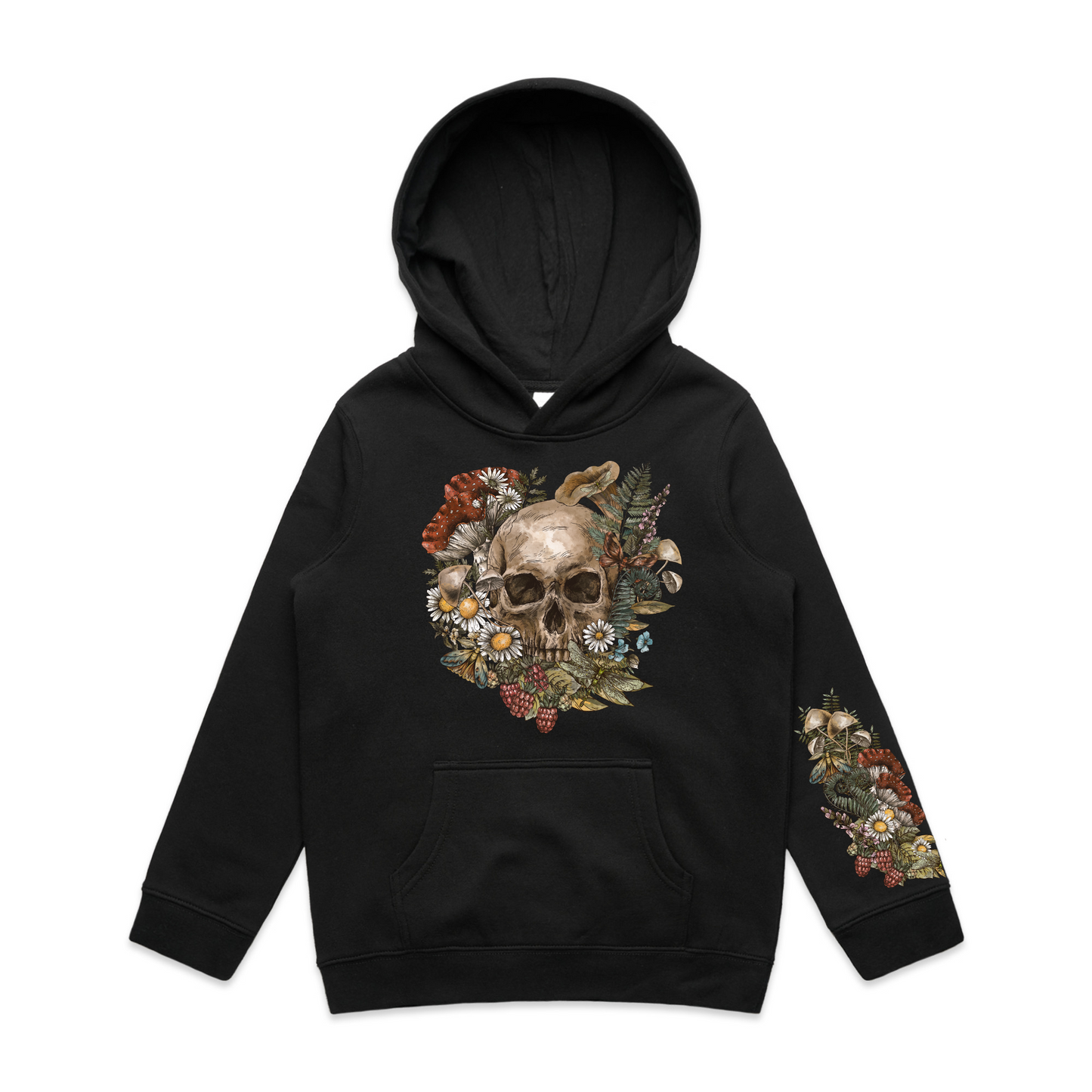 Kids Wild Flora Skull Hoodie