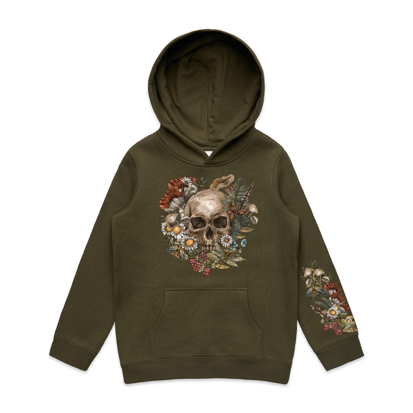Kids Wild Flora Skull Hoodie