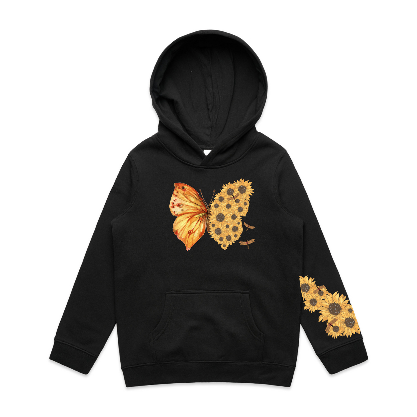 Kids Flutterby Sunflower Hoodie