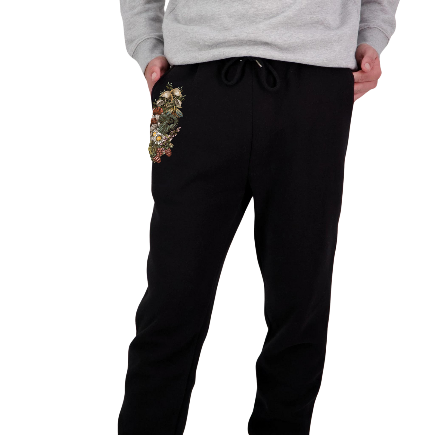 Unisex Wild Flora Skull Loose Track Pants