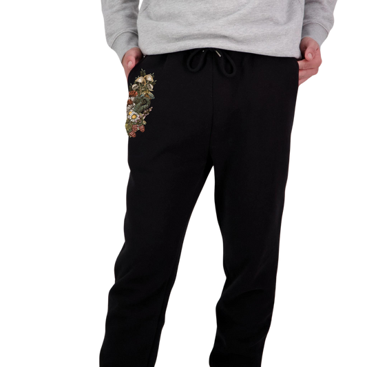 Unisex Wild Flora Skull Loose Track Pants