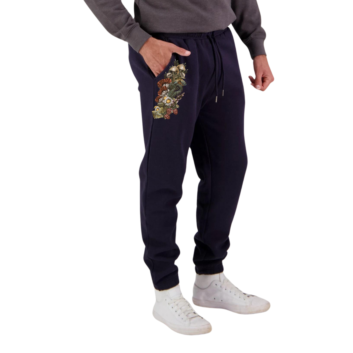 Unisex Wild Flora Skull Loose Track Pants