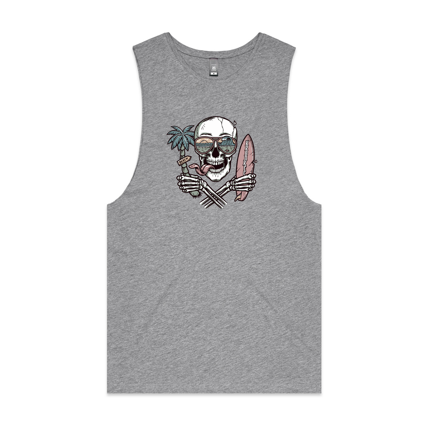 Mens Surf Skull Low Armpit Tank