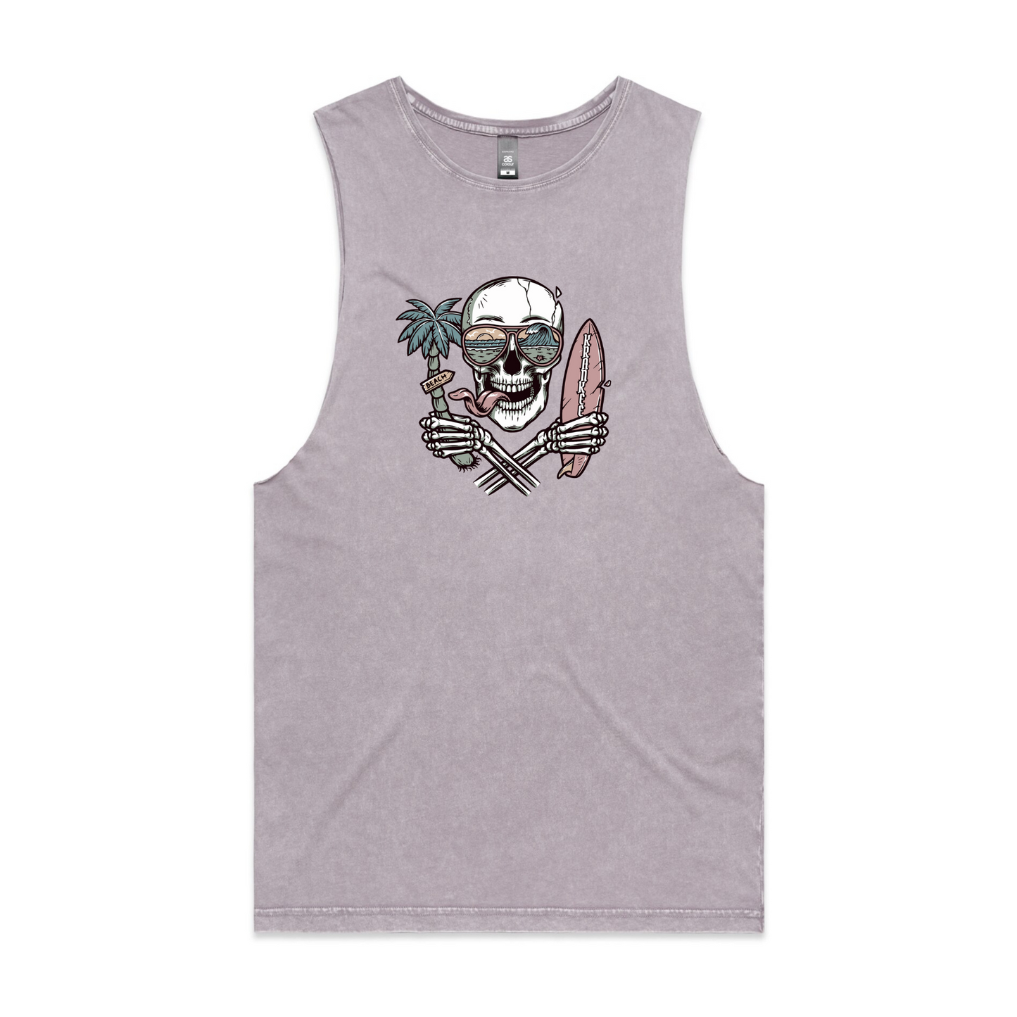 Mens Surf Skull Low Armpit Tank