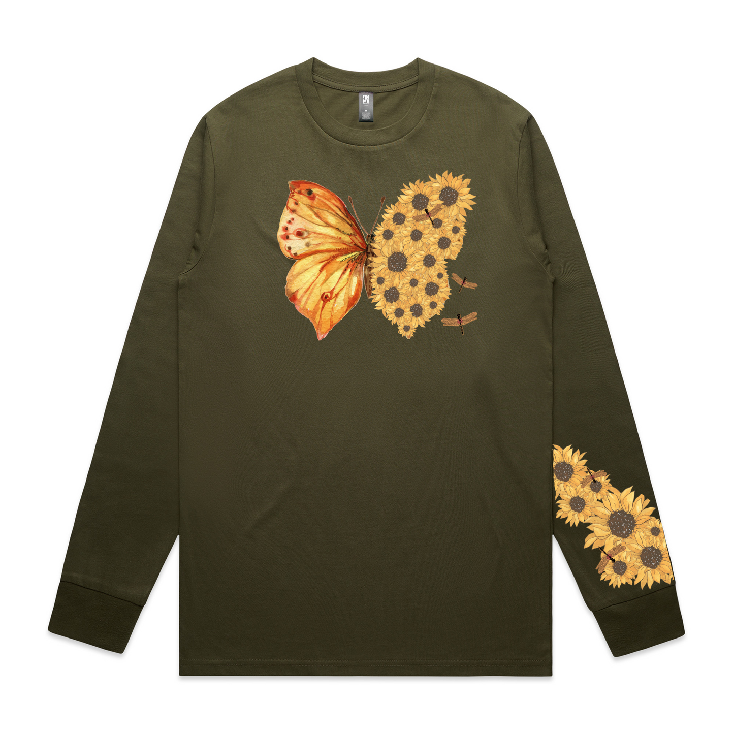 Mens Flutterby Sunflower Long Sleeve