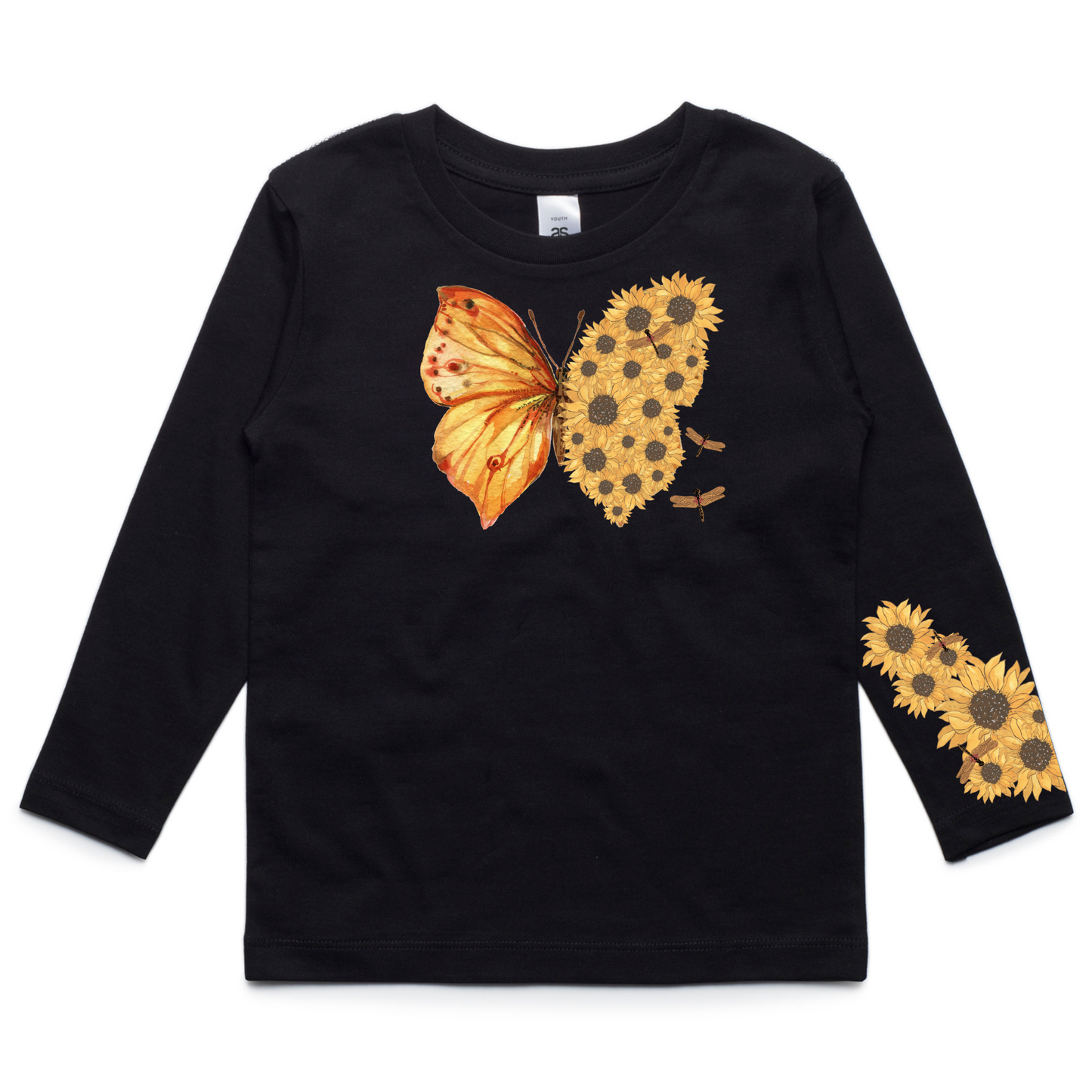 Kids Flutterby Sunflower Long Sleeve