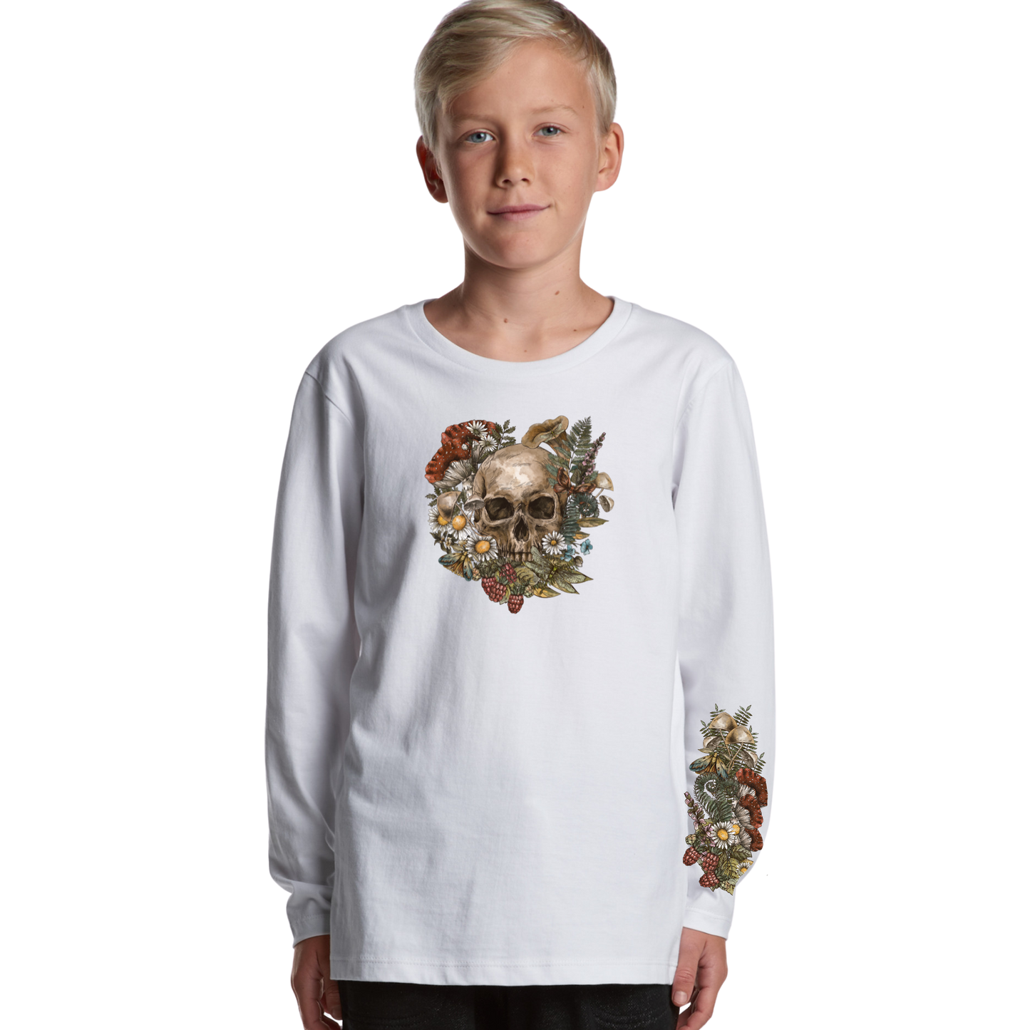 Kids Wild Flora Skull Long Sleeve