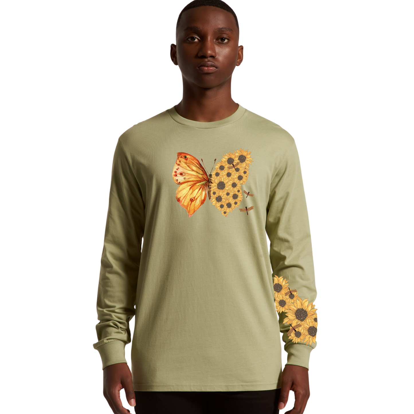 Mens Flutterby Sunflower Long Sleeve