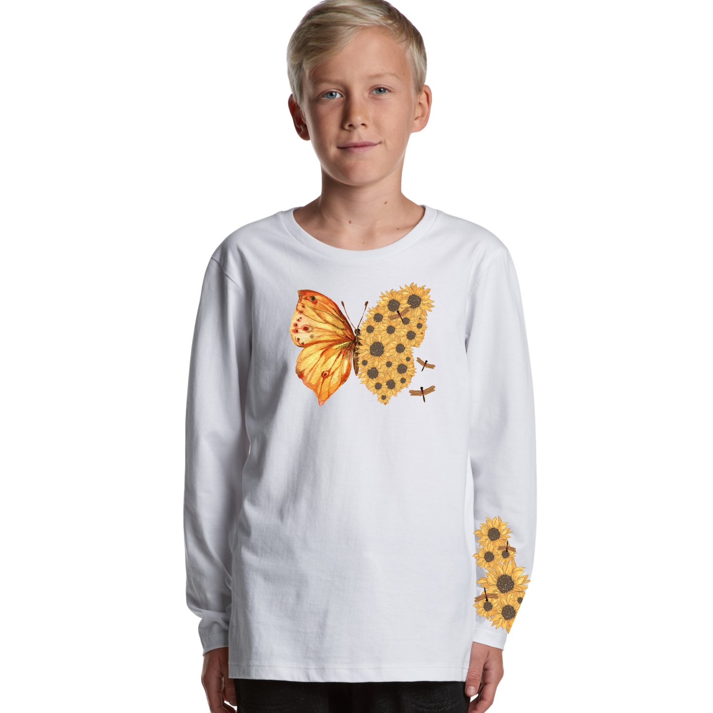Kids Flutterby Sunflower Long Sleeve
