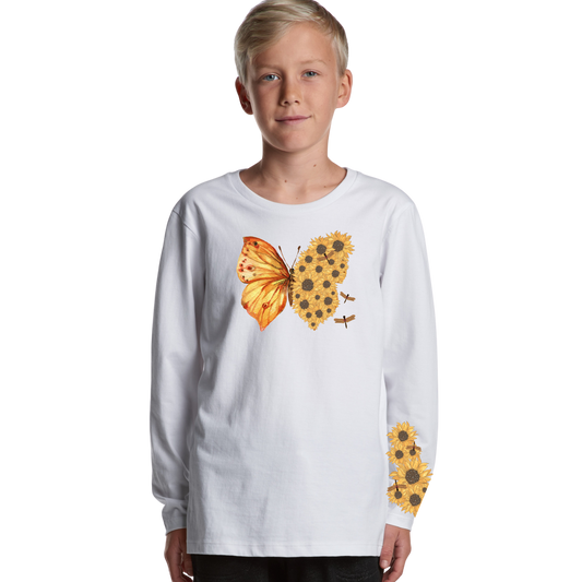 Kids Flutterby Sunflower Long Sleeve
