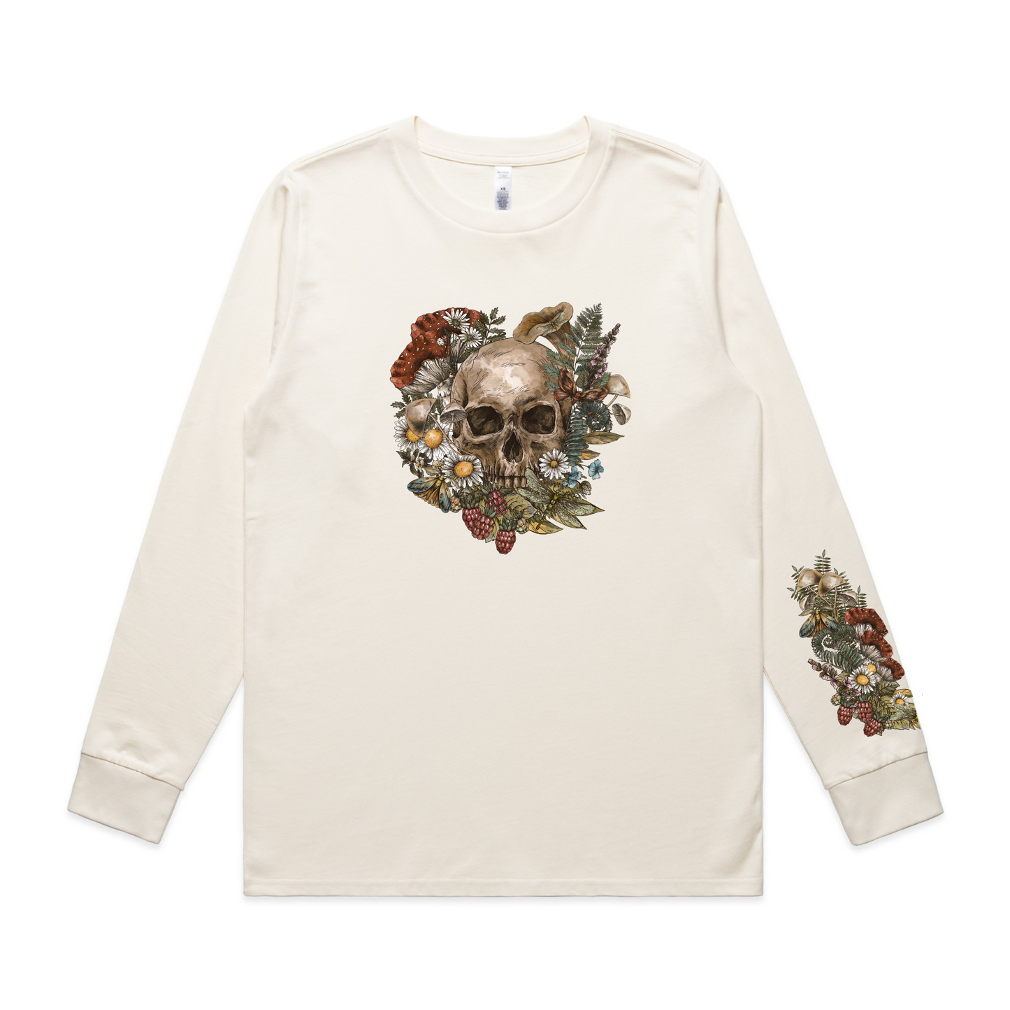 Womens Wild Flora Skull Long Sleeve
