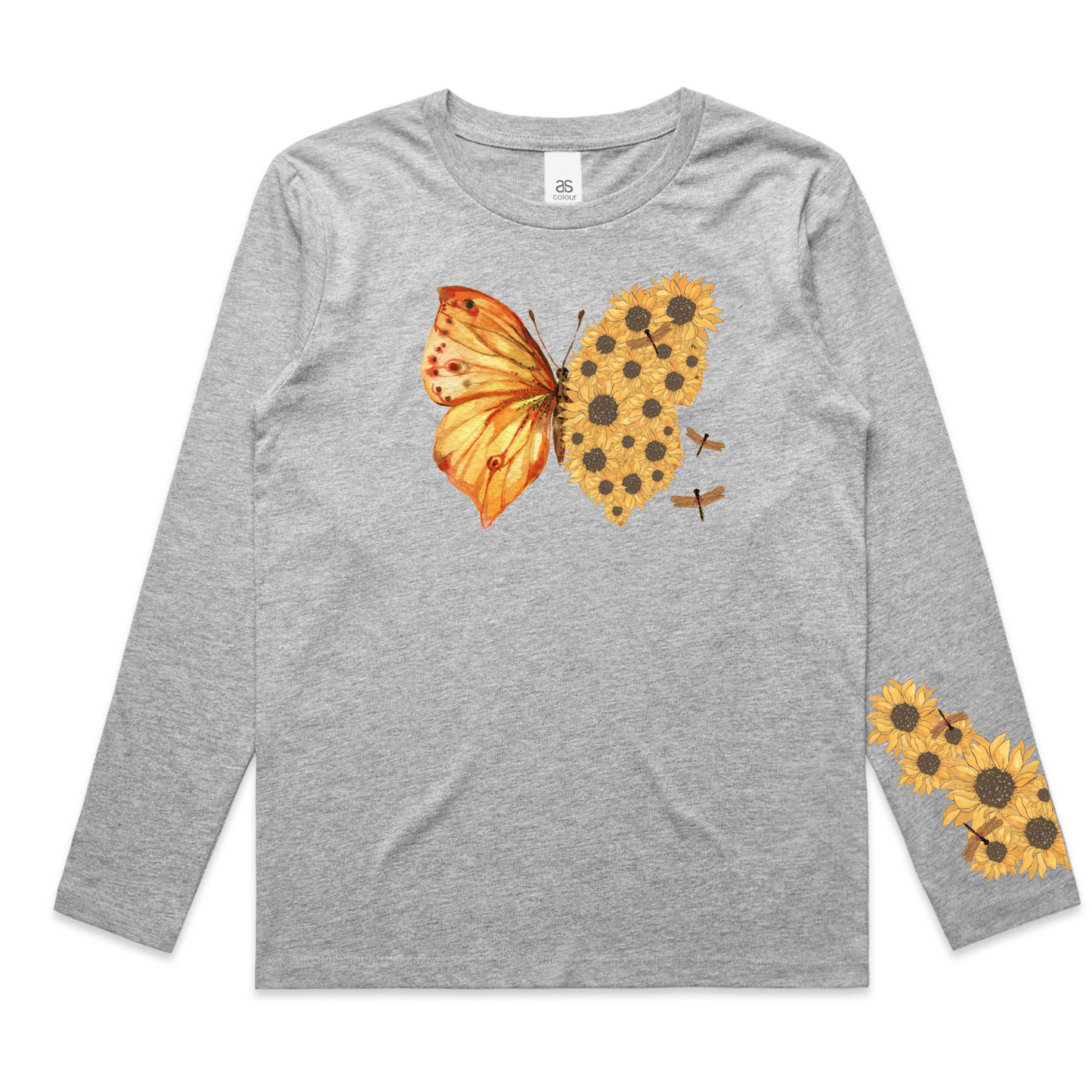 Kids Flutterby Sunflower Long Sleeve