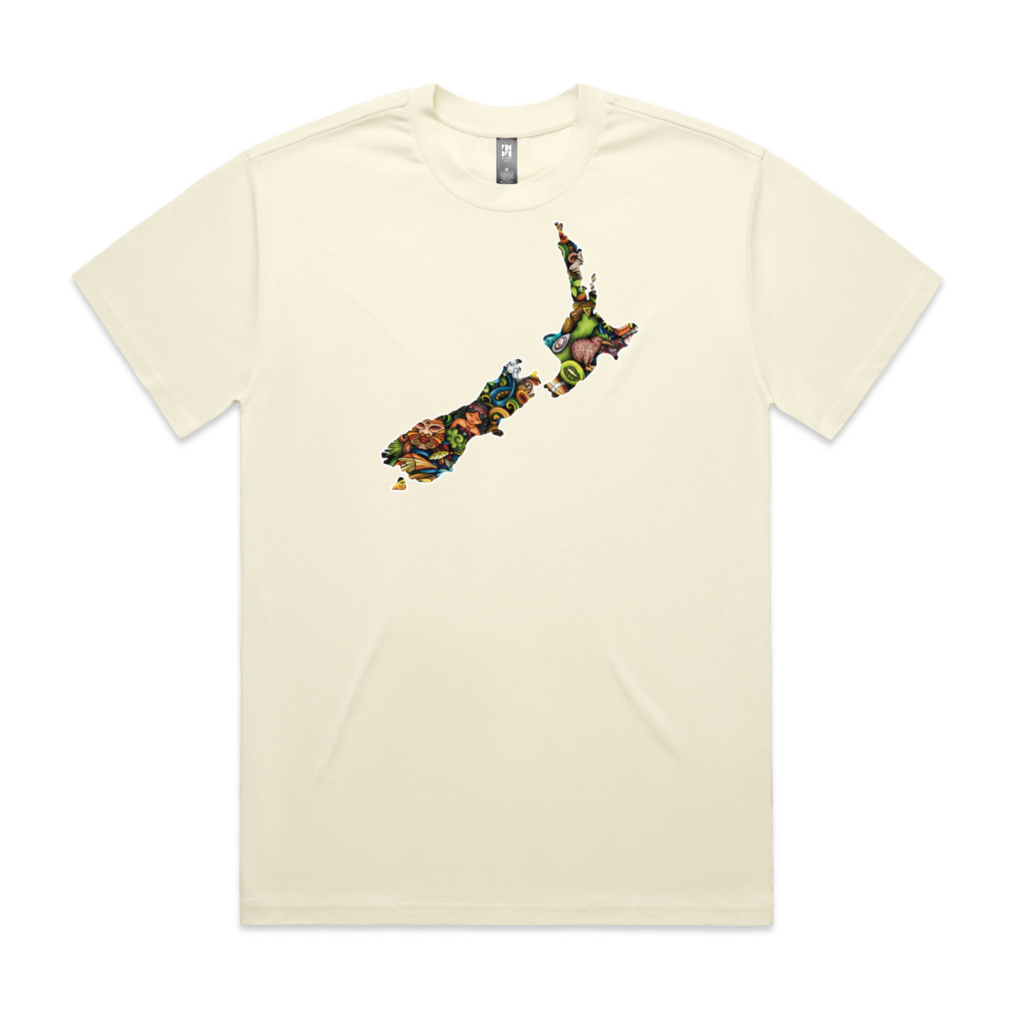 Mens NZ Map Collage Heavy Tee