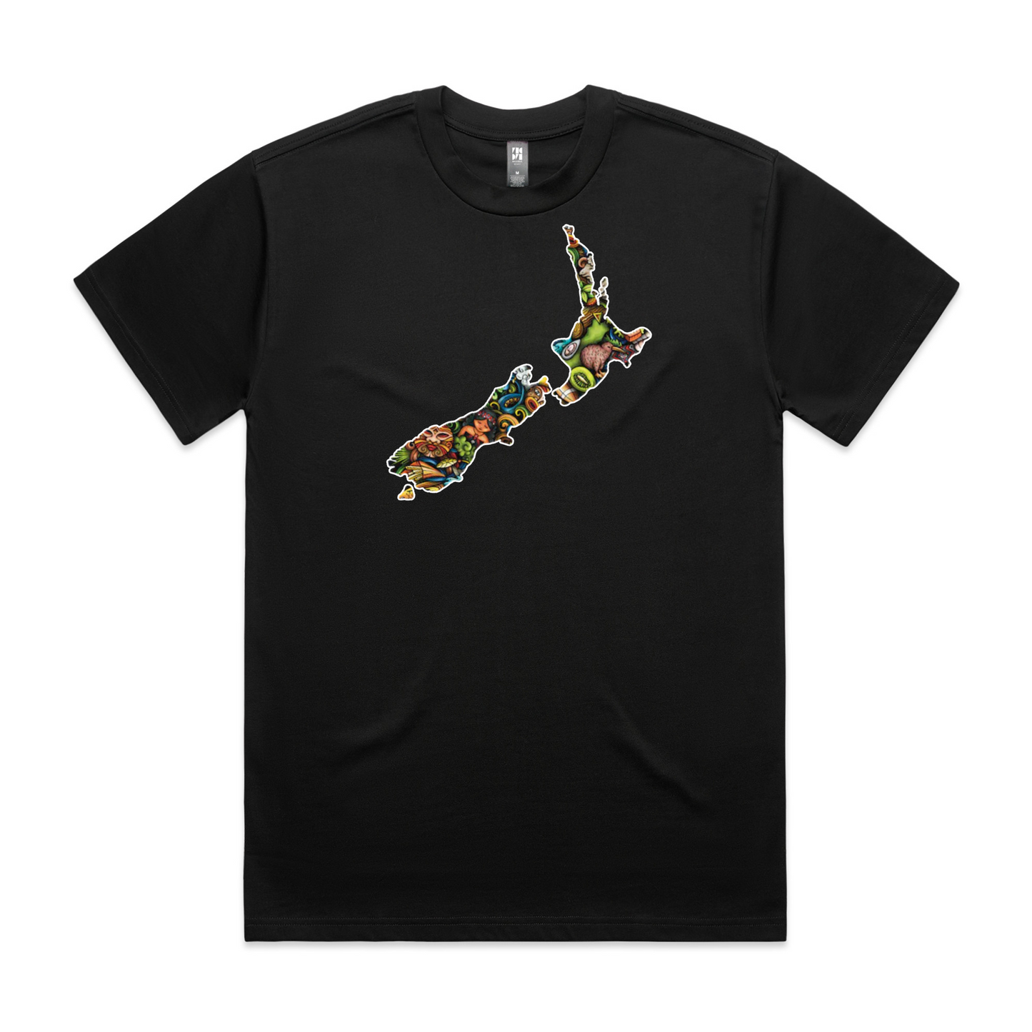 Mens NZ Map Collage Heavy Tee