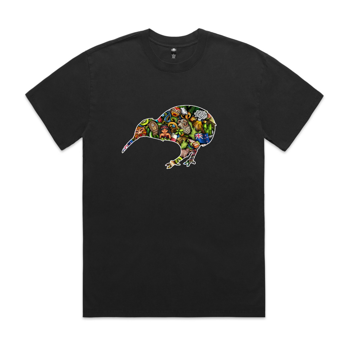 Mens Kiwi Collage Heavy Tee