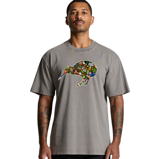 Mens Kiwi Collage Heavy Tee