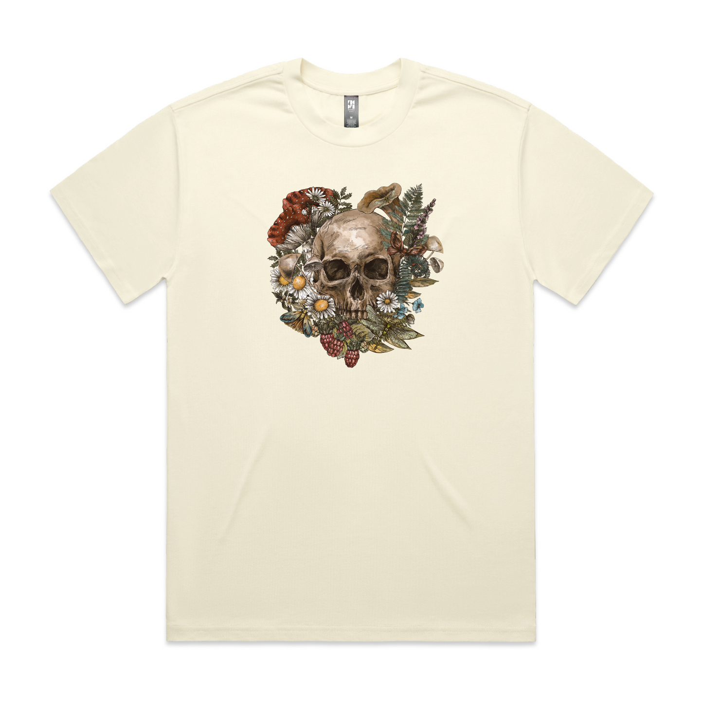 Mens Wild Flora Skull Heavy Tee