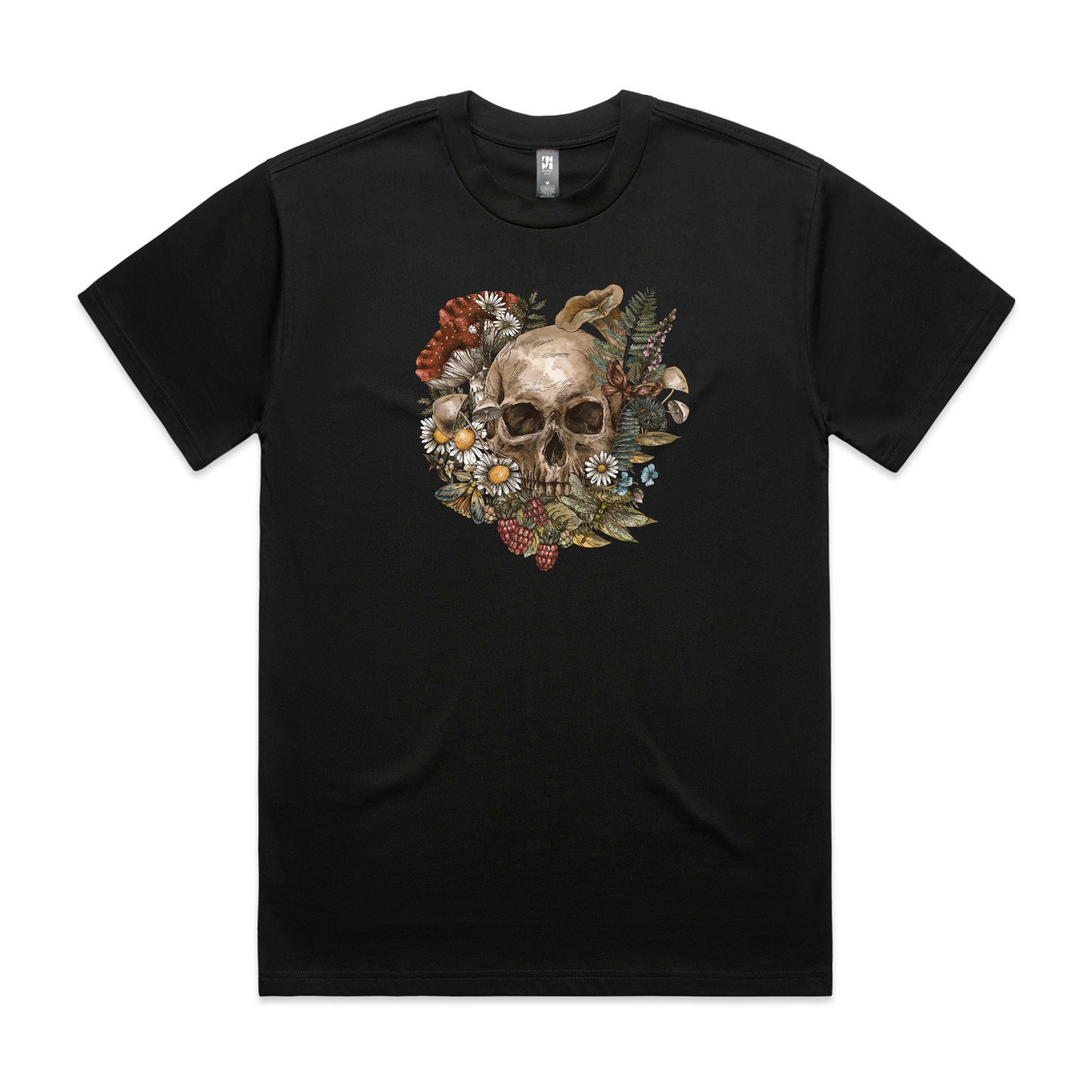 Mens Wild Flora Skull Heavy Tee