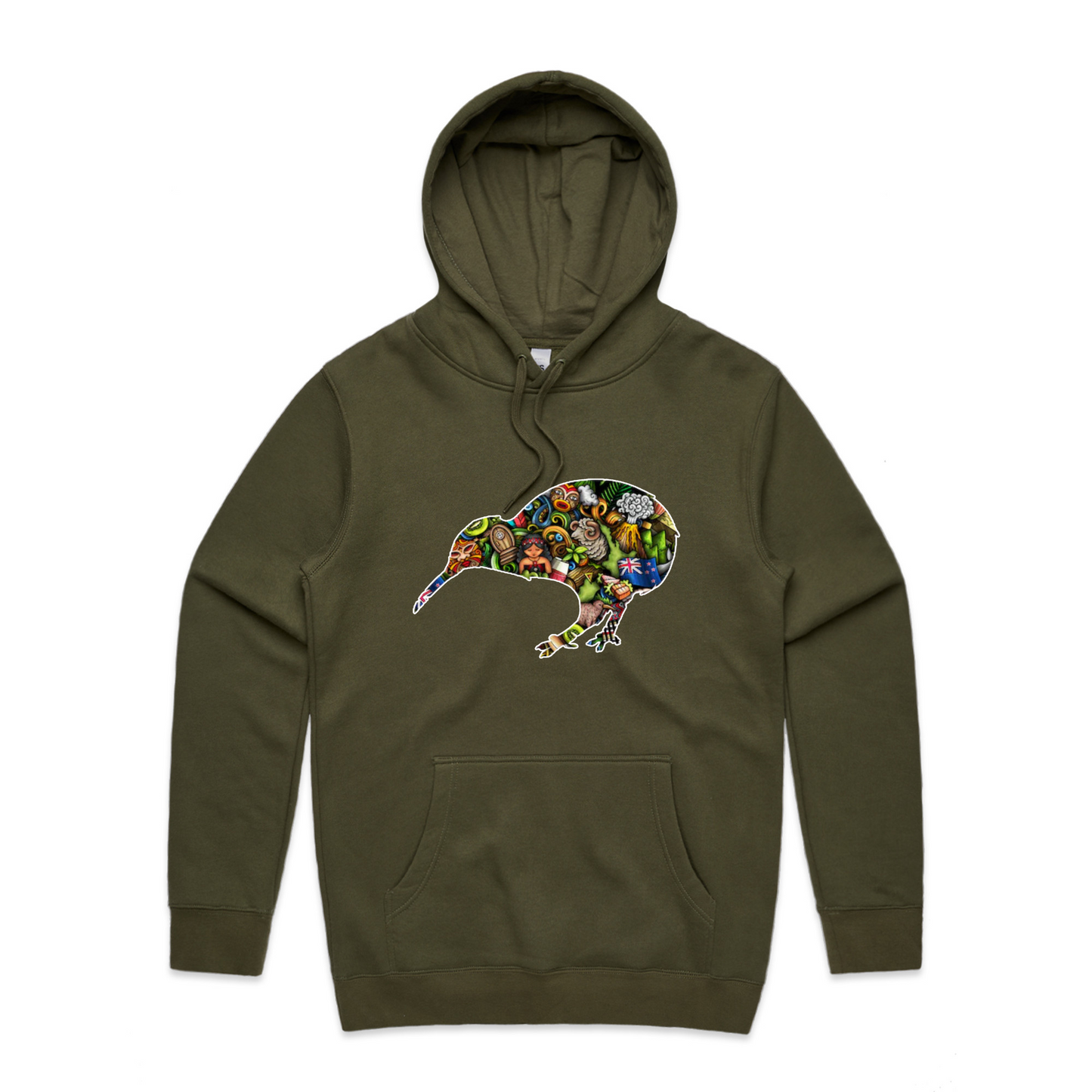 Mens Kiwi Collage Hoodie