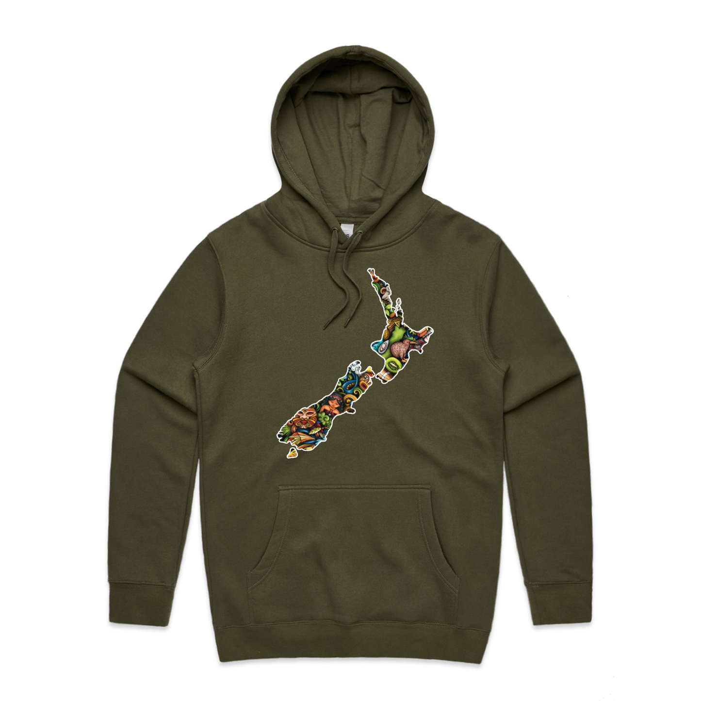 Mens NZ Map Collage Hoodie