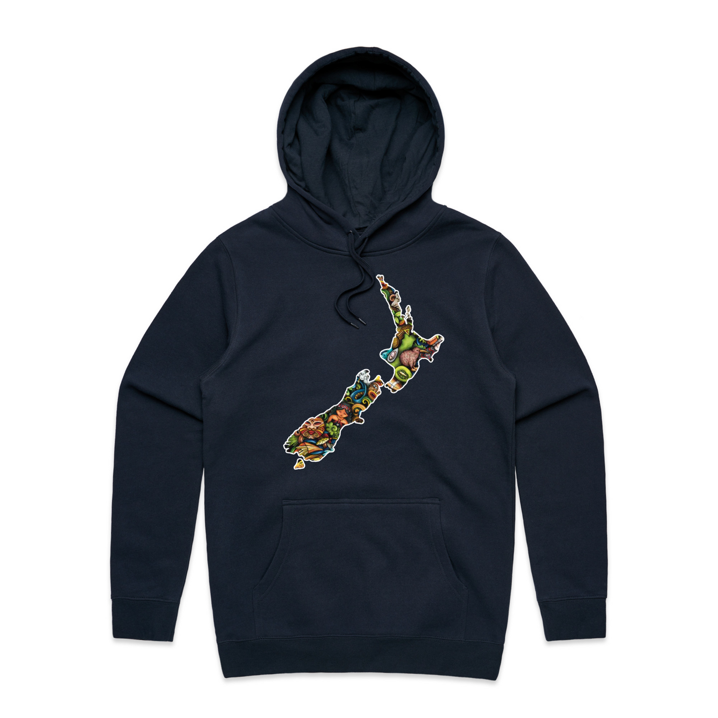 Mens NZ Map Collage Hoodie
