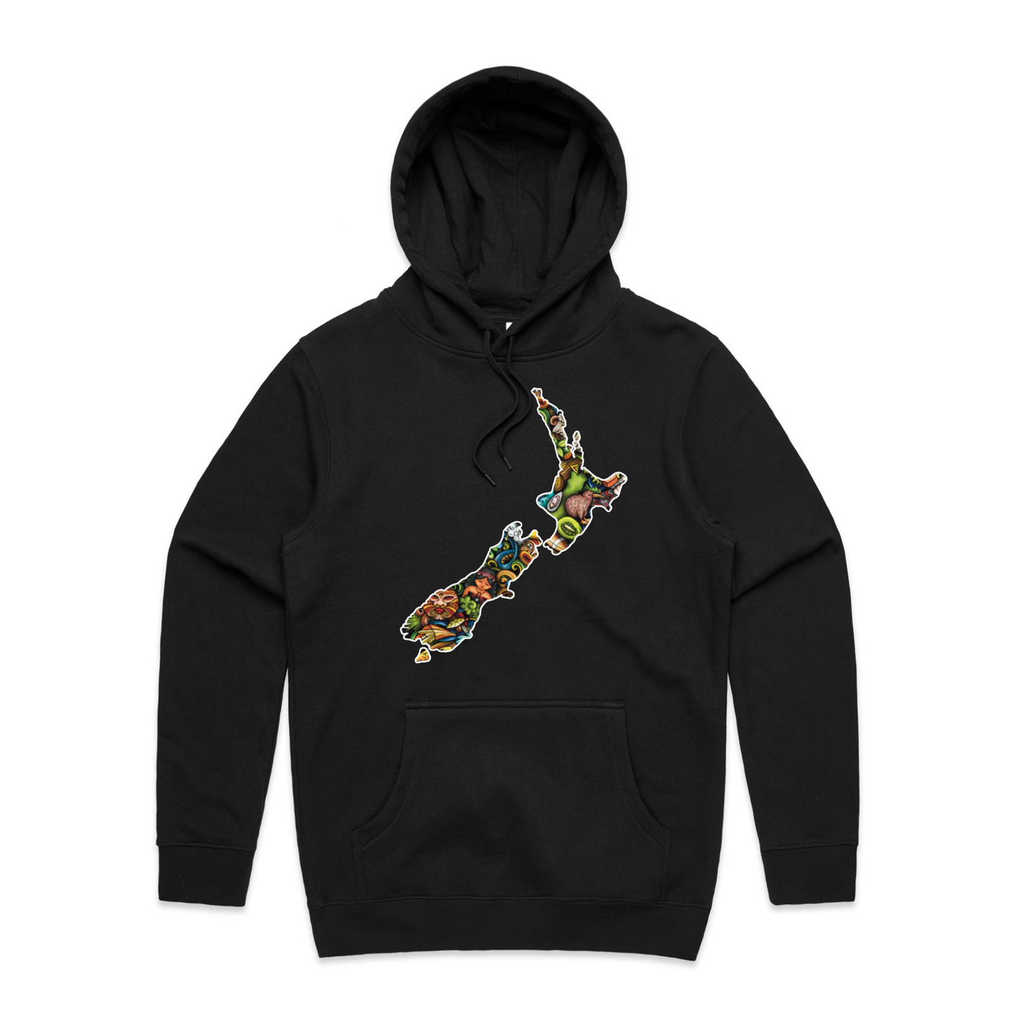 Mens NZ Map Collage Hoodie