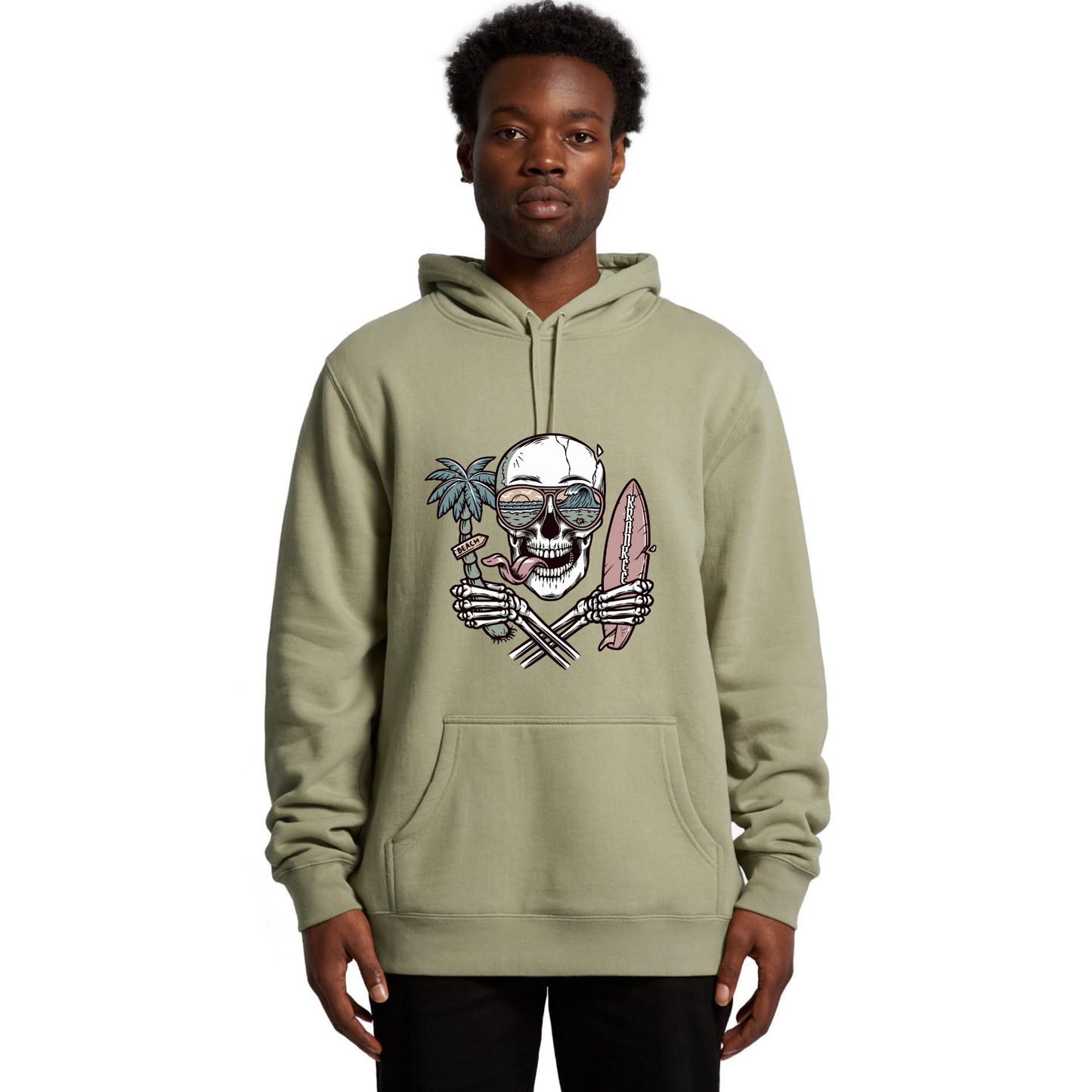 Mens Surf Skull Hoodie